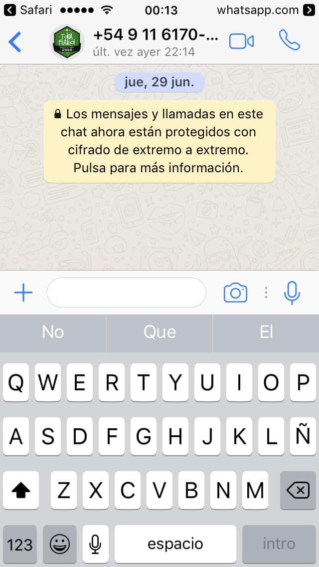 conversacion por whatsapp con la empresa